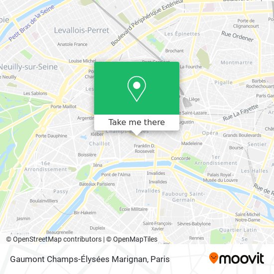 Mapa Gaumont Champs-Élysées Marignan