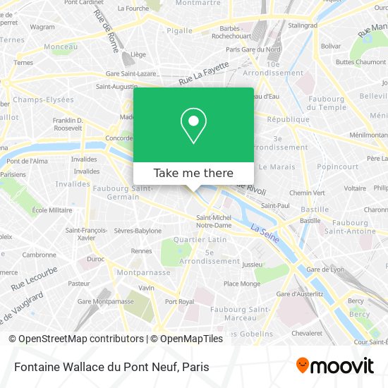 Fontaine Wallace du Pont Neuf map