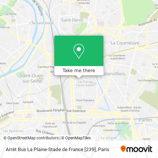 Mapa Arrêt Bus La Plaine-Stade de France [239]