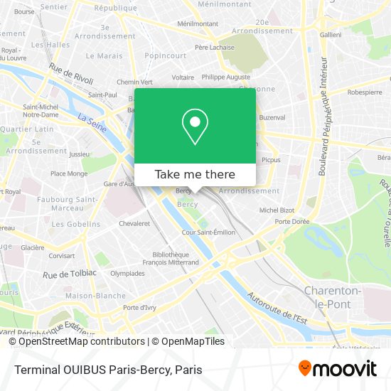 Mapa Terminal OUIBUS Paris-Bercy