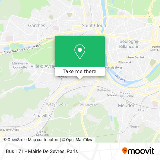 Bus 171 - Mairie De Sevres map