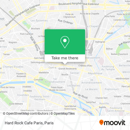 Mapa Hard Rock Cafe Paris