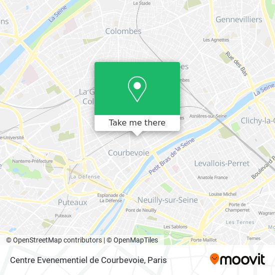 Mapa Centre Evenementiel de Courbevoie