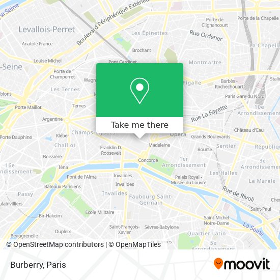 How to get to Burberry in Paris by Bus, Metro, Train, Light Rail or RER?