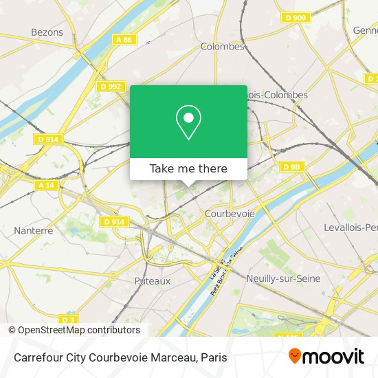 Carrefour City Courbevoie Marceau map