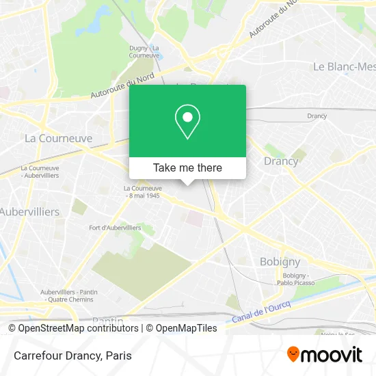 Carrefour Drancy map