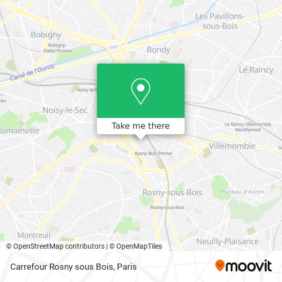 Mapa Carrefour Rosny sous Bois