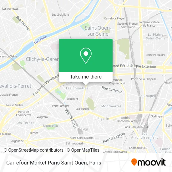 Carrefour Market Paris Saint Ouen map