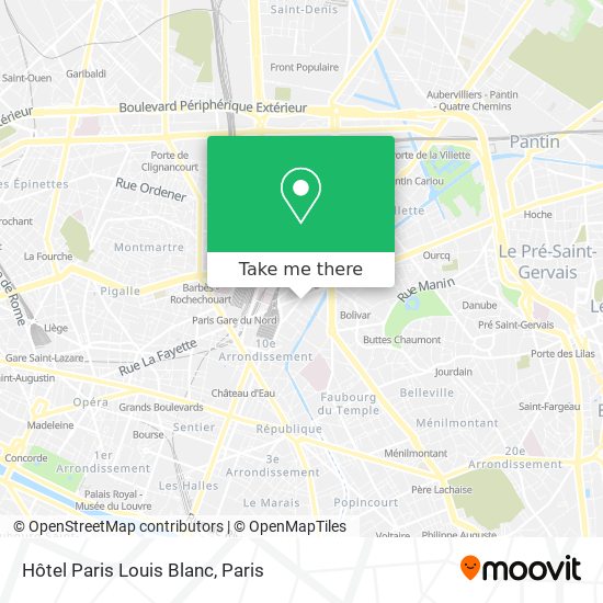 Mapa Hôtel Paris Louis Blanc