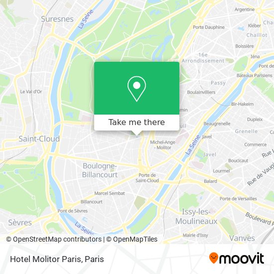 Mapa Hotel Molitor Paris