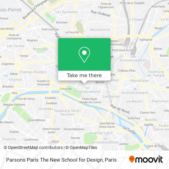 Parsons Paris The New School for Design map