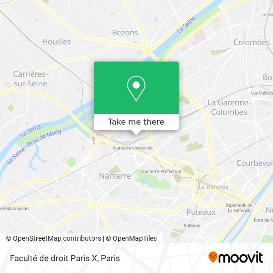 Mapa Faculté de droit Paris X
