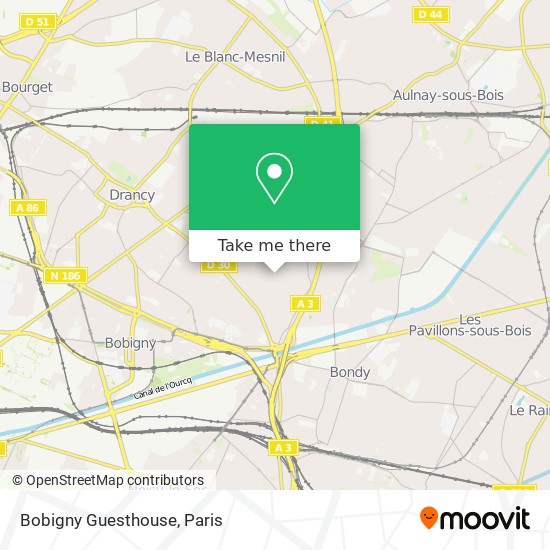 Mapa Bobigny Guesthouse