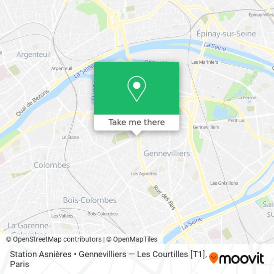 Mapa Station Asnières • Gennevilliers — Les Courtilles [T1]