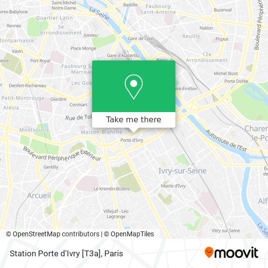 Mapa Station Porte d'Ivry [T3a]