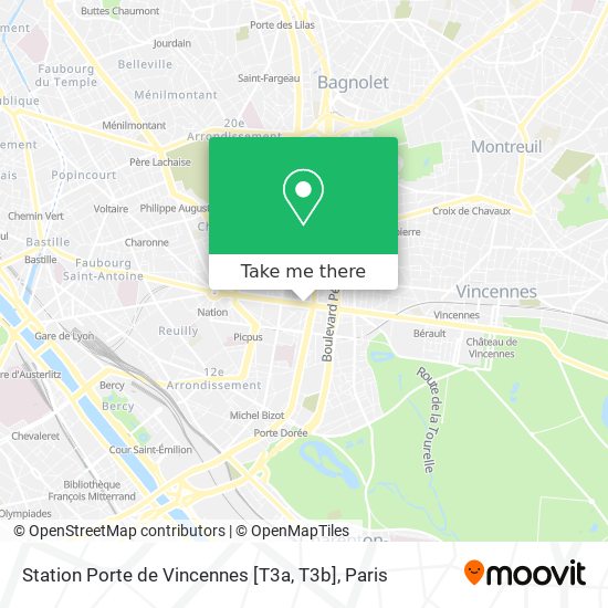 Station Porte de Vincennes [T3a, T3b] map