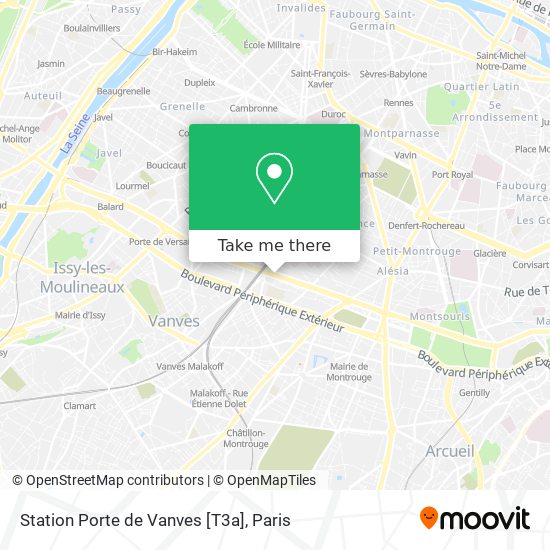 Station Porte de Vanves [T3a] map