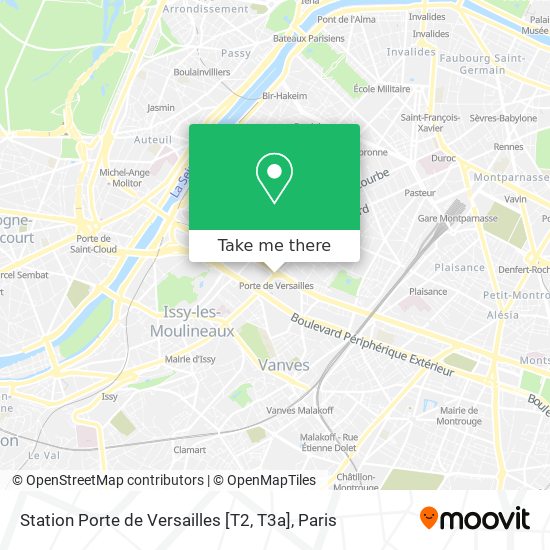 Station Porte de Versailles [T2, T3a] map