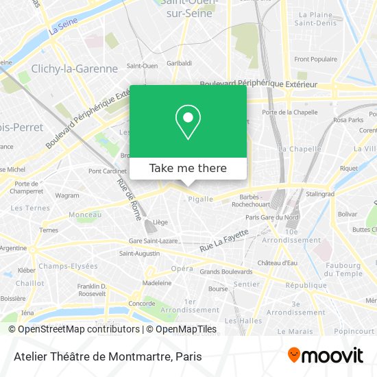Mapa Atelier Théâtre de Montmartre
