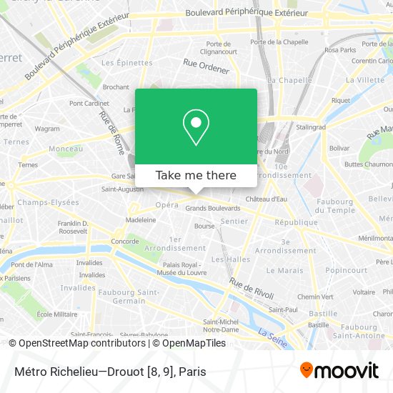 Métro Richelieu—Drouot [8, 9] map