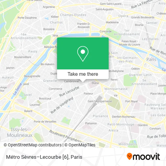 Métro Sèvres–Lecourbe [6] map
