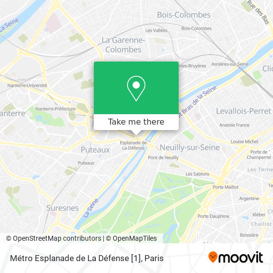 Mapa Métro Esplanade de La Défense [1]