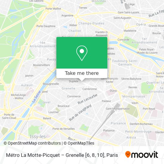 Métro La Motte-Picquet – Grenelle [6, 8, 10] map
