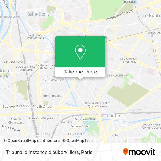 Mapa Tribunal d'Instance d'aubervilliers