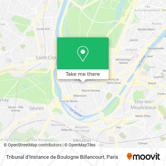 Tribunal d'Instance de Boulogne Billancourt map