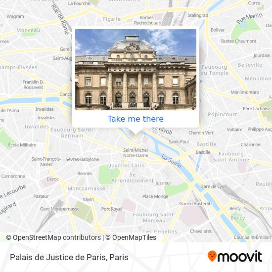 Mapa Palais de Justice de Paris
