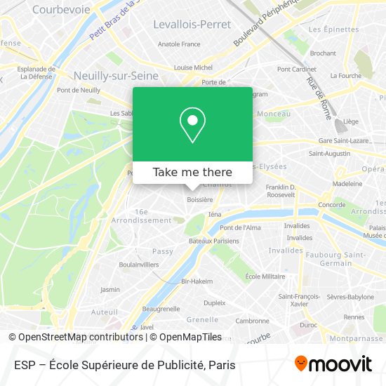 ESP – École Supérieure de Publicité map