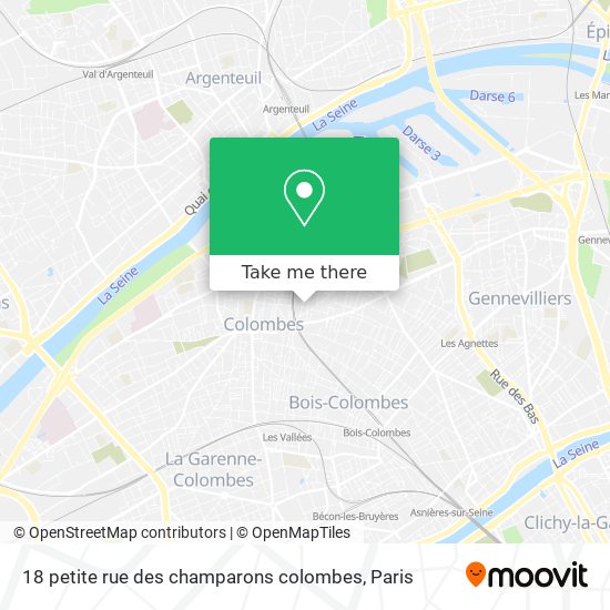 Mapa 18 petite rue des champarons  colombes