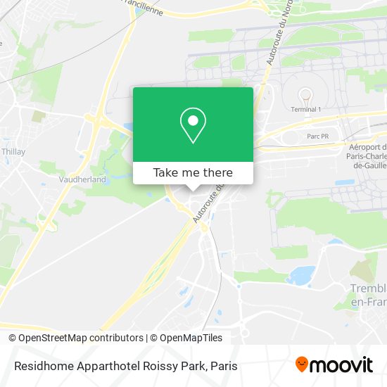 Mapa Residhome Apparthotel Roissy Park