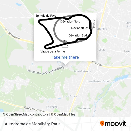 Mapa Autodrome de Montlhéry