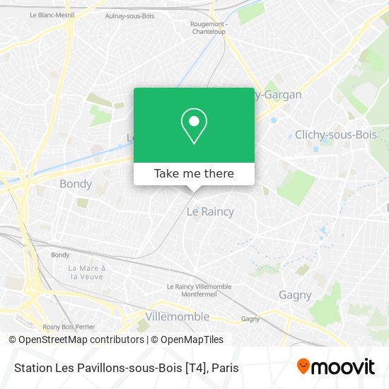 Station Les Pavillons-sous-Bois [T4] map