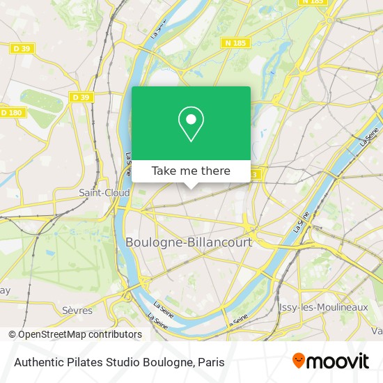 Mapa Authentic Pilates Studio Boulogne