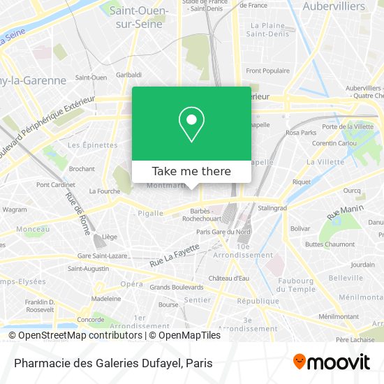 Mapa Pharmacie des Galeries Dufayel