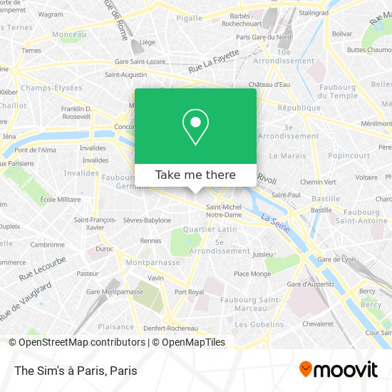 The Sim's à Paris map