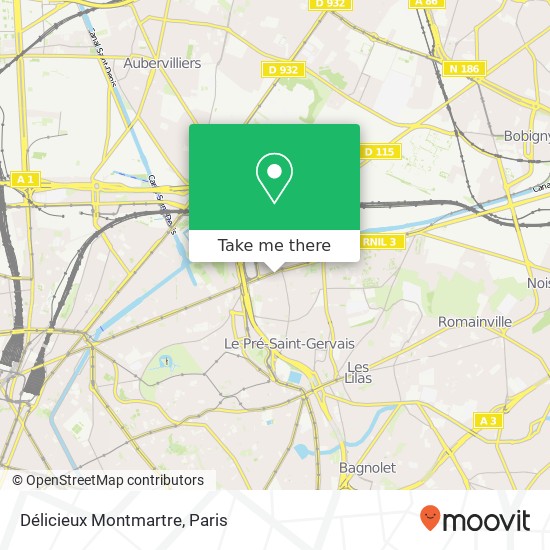 Mapa Délicieux Montmartre