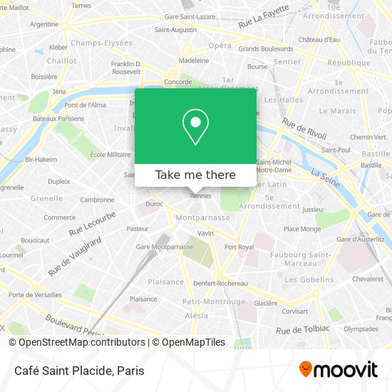 Mapa Café Saint Placide
