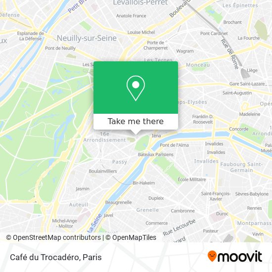 Mapa Café du Trocadéro