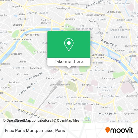 Mapa Fnac Paris Montparnasse