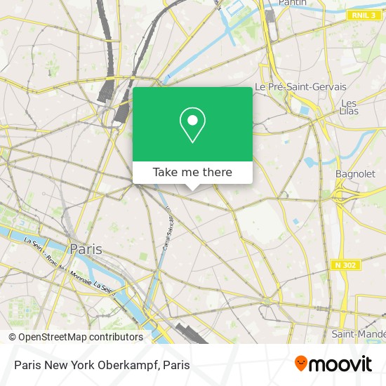 Paris New York Oberkampf map