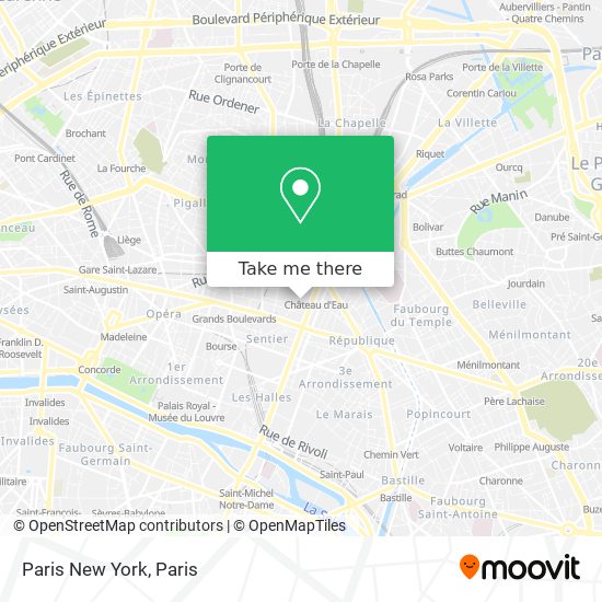 Paris New York map