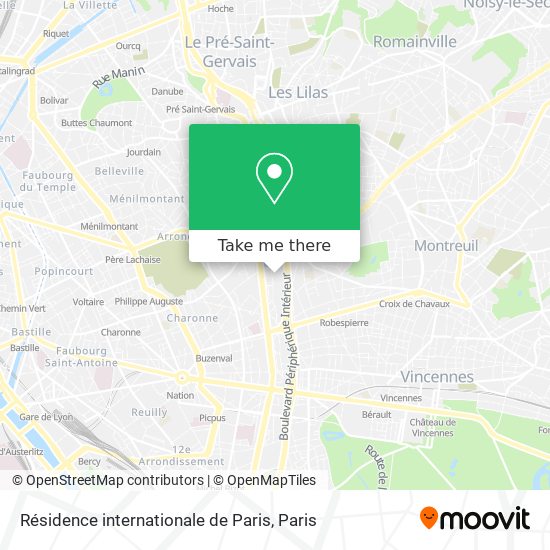 Mapa Résidence internationale de Paris