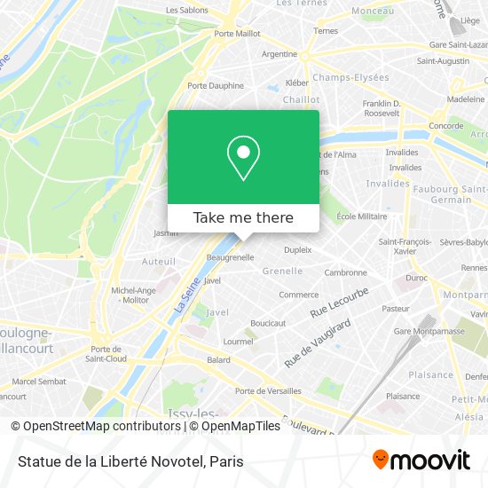 Mapa Statue de la Liberté Novotel
