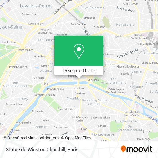 Mapa Statue de Winston Churchill