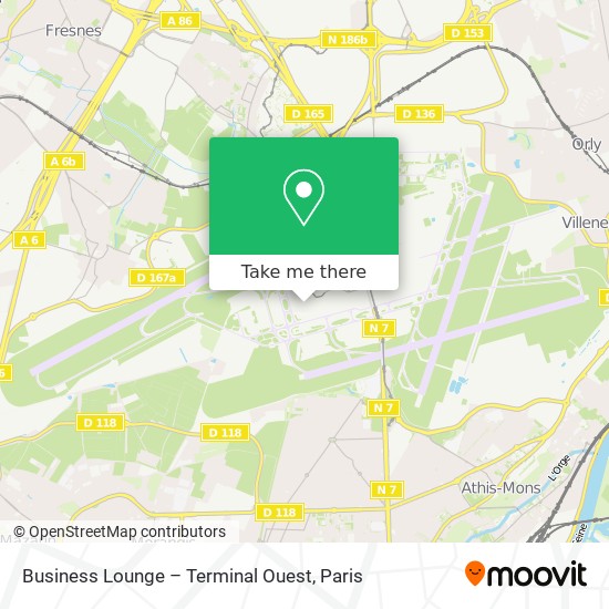 Business Lounge – Terminal Ouest map