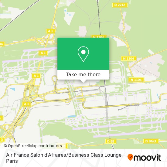 Mapa Air France Salon d'Affaires / Business Class Lounge