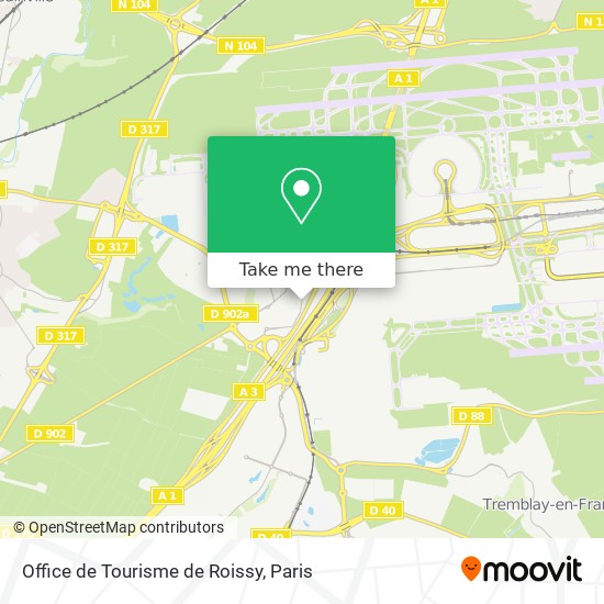 Mapa Office de Tourisme de Roissy